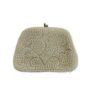 Bon Soir Vintage 1950s Beaded Clutch Handbag Hand Made in Japan Italian Beads We